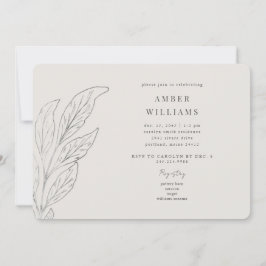 シンプルブライダルシャワーステムクリーム丸 招待状