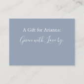 シンプルブライダルシャワーダークダスティブルー エンクロージャーカード (裏面)