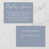 シンプルブライダルシャワーダークダスティブルー エンクロージャーカード (正面/裏面)