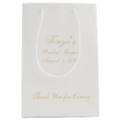 シンプルブライダルシャワーパーソナライズされたありがとう ミディアムペーパーバッグ (正面)