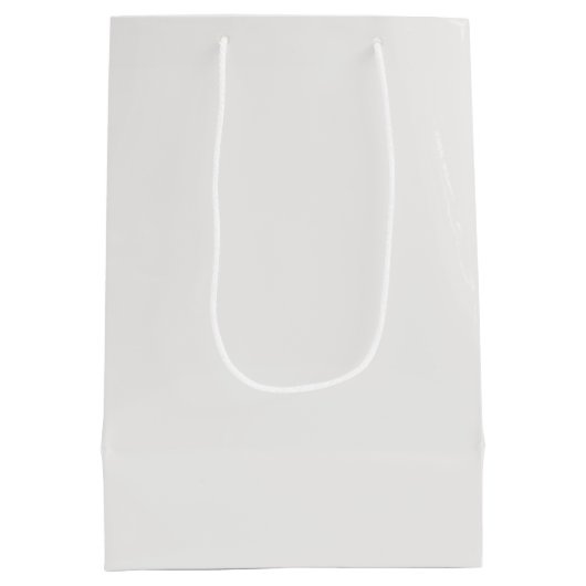 シンプルブライダルシャワーパーソナライズされたありがとう ミディアムペーパーバッグ (裏面)