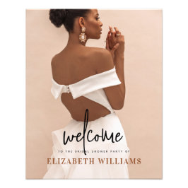 シンプルブライダルシャワーミニマルフォトウェルカムサイン フォトプリント           