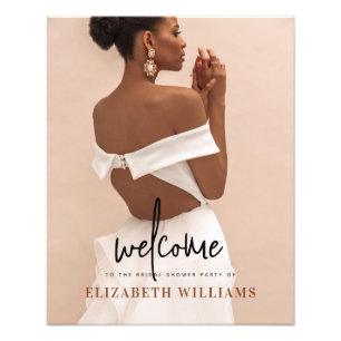 シンプルブライダルシャワーミニマルフォトウェルカムサイン フォトプリント           