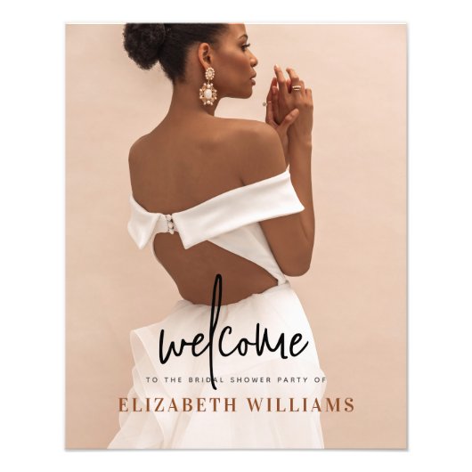 シンプルブライダルシャワーミニマルフォトウェルカムサイン フォトプリント (正面)
