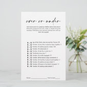 シンプルブライダルシャワーモダンゲームの上または下 (スタンド正面)