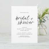 シンプルブライダルシャワーモダン手書きミニマル 招待状 (スタンド正面)