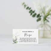 シンプルブライダルシャワーレシピカードリクエスト エンクロージャーカード (スタンド正面)
