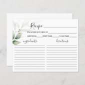 シンプルブライダルシャワーレシピカード (正面/裏面)