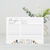 シンプルブライダルシャワーレシピカード 招待状 (スタンド正面)