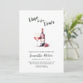 シンプルブライダルシャワーヴィノウィーヴュレッドワイン 招待状 (スタンド正面)