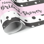 シンプルブライダルシャワー白黒 ラッピングペーパー (ロールコーナー)