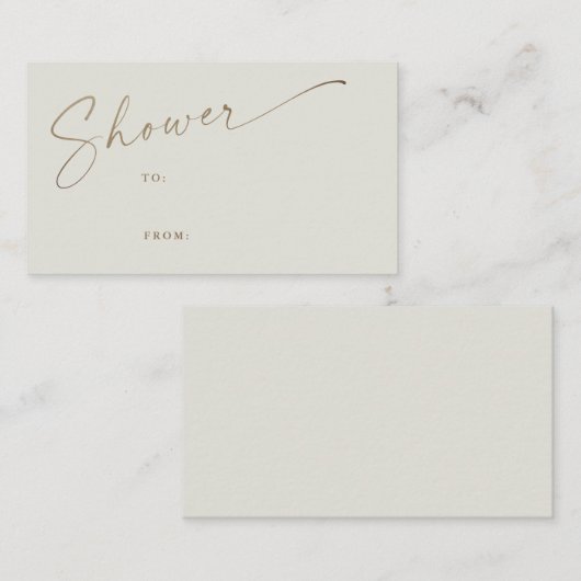 シンプルブライダルシャワー結婚ギフトラベル 名刺 (正面/裏面)