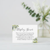 シンプルブライダルシャワー緑を白に表示 エンクロージャーカード (スタンド正面)