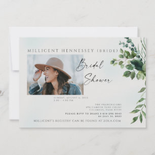 シンプルブライダルシャワー葉III招待状 招待状