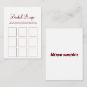 シンプルブライダルミニマルブライダルシャワーゲーム ノートカード (正面/裏面)