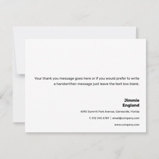 シンプルブライトはっきりしたイモダンヤビジネス サンキューカード (裏面)