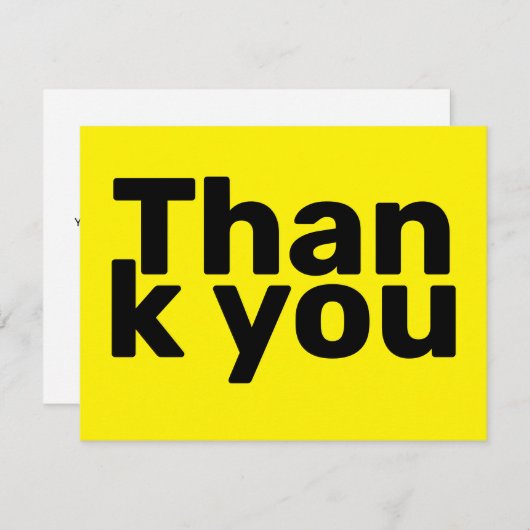 シンプルブライトはっきりしたイモダンヤビジネス サンキューカード (正面/裏面)