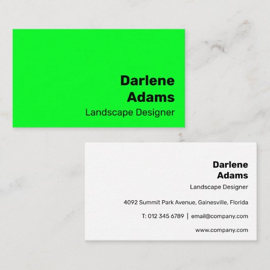 シンプルブライトはっきりしたグリモダン鮮やかン 名刺 (正面/裏面)