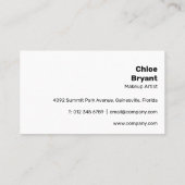 シンプルブライトはっきりしたパープルモダン 鮮やか 名刺 (裏面)