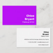 シンプルブライトはっきりしたパープルモダン 鮮やか 名刺 (正面/裏面)