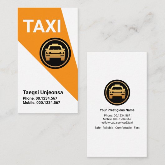 シンプルブライトイエロータクシースポット 名刺 (正面/裏面)