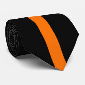 シンプルブライトオレンジオンブラックストライプの ネクタイ (ロール)