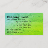シンプルブライトグリーンウォーター色の大理石マーリーシック 名刺 (裏面)