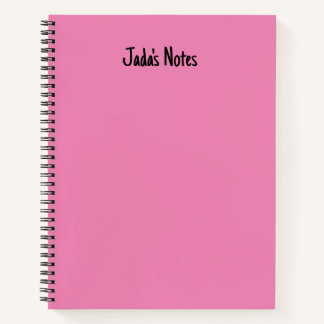 シンプルブライトピンク書個人名 ノートブック