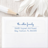 シンプルブライトブルー差出人住所ラベル ラベル (インサイチュ)