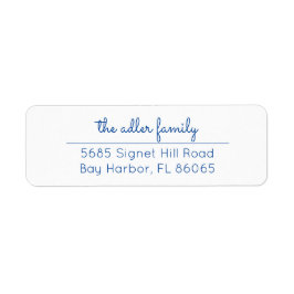 シンプルブライトブルー差出人住所ラベル ラベル