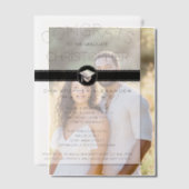 シンプルブライトライツブラック卒業クールパーティー ベラム紙招待状 (オフセット (カップル))