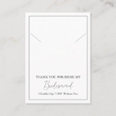 シンプルブライドメイドネックレス表示カード プレイスカード (正面)