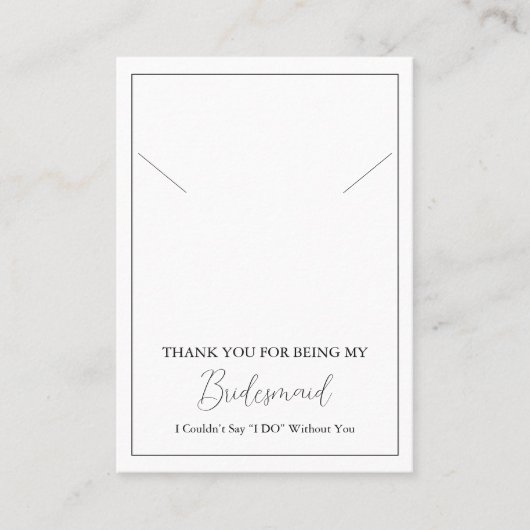 シンプルブライドメイドネックレス表示カード プレイスカード (正面)