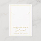 シンプルブライドメイドネックレス表示カード プレイスカード (正面)