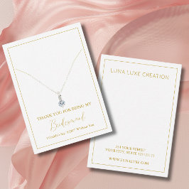 シンプルブライドメイドネックレス表示カード プレイスカード
