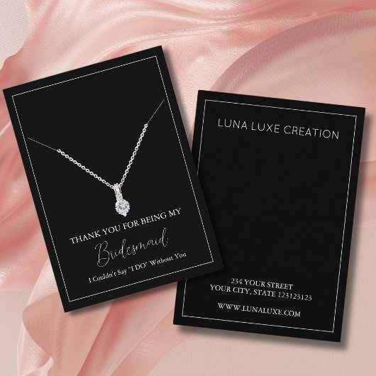 シンプルブライドメイドネックレス表示カード プレイスカード