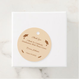 シンプルブラウンとベージュのカスタマイズ卒業 フェイバータグ