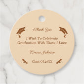 シンプルブラウンとベージュのカスタマイズ卒業 フェイバータグ (正面)