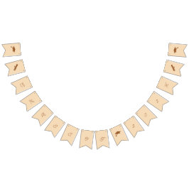 シンプルブラウンとベージュのカスタマイズ可能な卒業 バンティングフラッグ