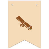 シンプルブラウンとベージュのカスタマイズ可能な卒業 バンティングフラッグ (第2の旗)