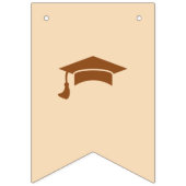 シンプルブラウンとベージュのカスタマイズ可能な卒業 バンティングフラッグ (第1の旗)