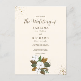 シンプルブラウンアンドクリームフローラ結婚ズ ポストカード