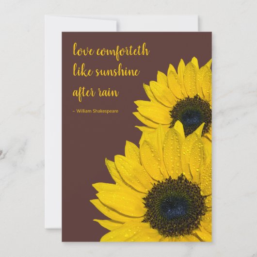 シンプルブラウンイエローサンフラワー結婚式招待状 招待状 (裏面)