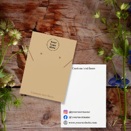 シンプルブラウンエレガントネックレスイヤリングディスプレイカード