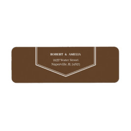 シンプルブラウンカスタマイズ差出人住所 ラベル