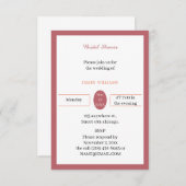 シンプルブラウンカスタムブライダルシャワー 招待状 (正面/裏面)