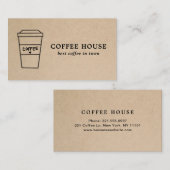 シンプルブラウンカモダンワイコーヒー 名刺 (正面/裏面)
