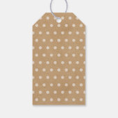 シンプルブラウンクラフト上のフェイク白い素朴ドット ギフトタグ (裏面)