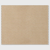 シンプルブラウンクラフト上のフェイク白い素朴ドット ラッピングペーパー (フラット)