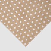 シンプルブラウンクラフト上のフェイク白い素朴ドット 薄葉紙 (詳細)